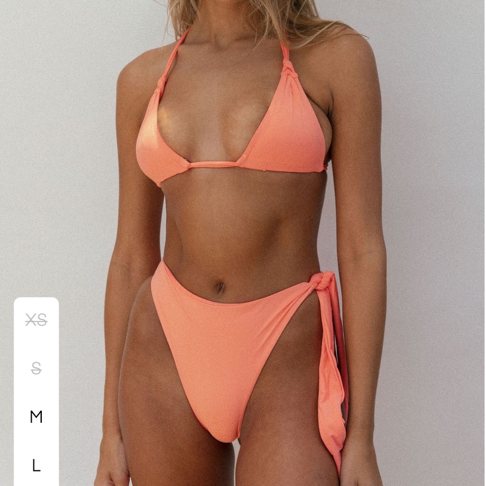 Stone Fox Swim Suit: 2 piece bikini - high waisted bottoms with tie on side